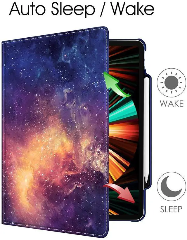 Alt view image 3 of 5 - Fintie Rotating Case for iPad Pro 12.9-inch 6th Generation 2022-360 Degree Swiveling Protective Cover with Pencil Holder, Auto Sleep/Wake, Also Fit iPad Pro 12.9" 5th/4th/3rd Gen, Galaxy