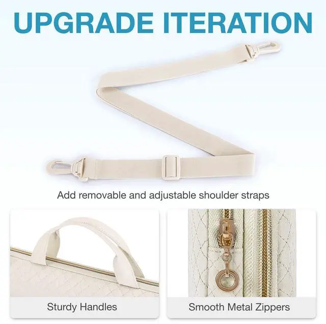 Alt view image 4 of 5 - BAGSMART 15.6 Inch Laptop Shoulder Bag, Laptop Sleeve Compatible with MacBook Pro 16 Inch,15.6 Inch HP,Dell,Acer Aspire,Asus Notebook, Protective Case with Shoulder Strap,Pocket,Handle, Beige