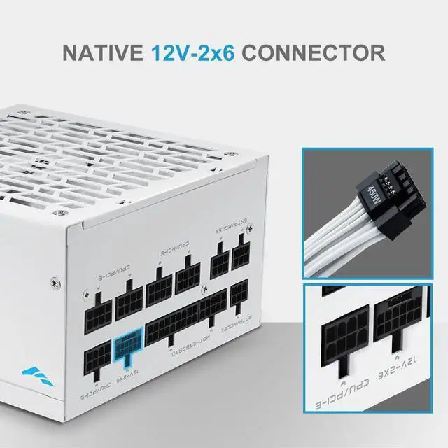 Alt view image 3 of 5 - SAMA G850 850W Full Modular Power Supply  80 Plus Gold Certified | ATX 3.1 & PCIe 5.1 Ready | 12V-2x6 GPU Power, Fanless ECO Mode, Fully Modular, Japanese Capacitors  Compact PSU  White