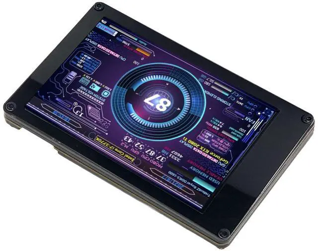 Alt view image 5 of 5 - 3.5in Computer Temp Monitor, 360° Rotatable CPU Hardware Temperature Monitor Display with Customized Layout, USB Cable Connect, PC Sensor Panel, USB Mini Screen for RasPi, Linux, Windows