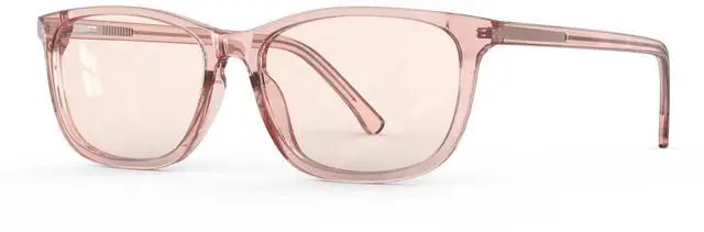 Main image of Bloomoak Rose Migraine Glasses, FL-Flex Light Sensitivity Relief Glasses for Fluorescent LED Glare/Photophobia/Eye Strain (Migraine glasses, Blush Pink - 52% - Transparent Petal Pink(For Indoor))