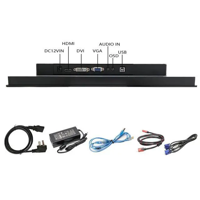 Alt view image 3 of 5 - 21.5-Inch Multi-Point Capacitive Touch Screen Monitor,IP65 Waterproof Panel Industrial Grade Monitor, with HDMI/VGA/DVI/USB Interface,1920x1080-16:9