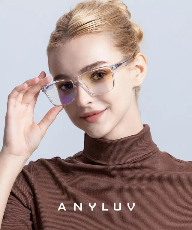 Alt view image 2 of 5 - ANYLUV Blue Light Glasses for Men & Women, Stylish Blue Light Blocking Glasses, UV400 Protection & Anti Eyestrain Eyewear