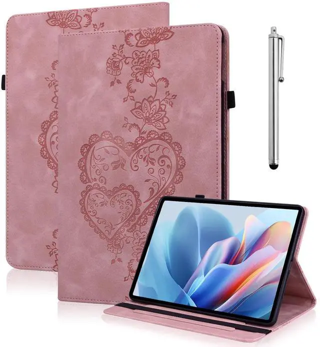 Main image of TUOLISG Case for Kindle Fire HD 10 &10 Plus Tablet (13th/11th Generation, 2023/2021 Release) 10.1", Embossed PU Leather Folio Shockproof Stand Cover Case with Card Slots for Fire HD 10 2023, Pink