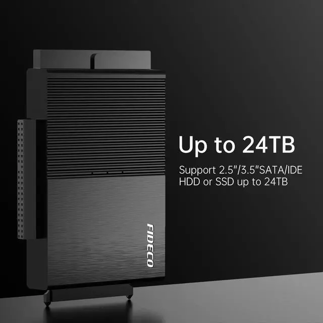 Alt view image 4 of 5 - FIDECO USB 3.0 to SATA or IDE Adapter, Hard Drive Adapter Cable Universal for 2.5/3.5 inch SATA HDD/SSD & IDE HDD with 12V Power Adapter