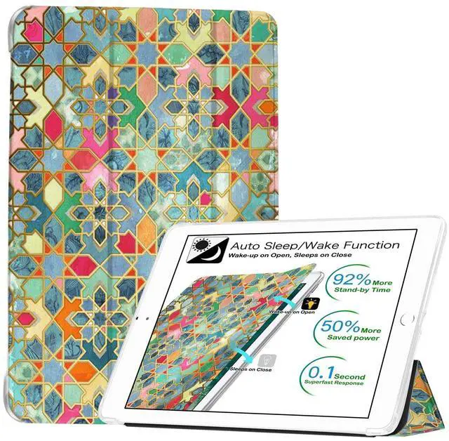 Main image of DuraSafe Cases for iPad PRO 11 3 2 Gen [ PRO 11 3rd 2nd ] A2377 A2459 A2301 A2460 A2228 A2068 A2230 Printed Smart Trifold Lightweight Soft Silicone Transparent Front & Back Cover - Damask