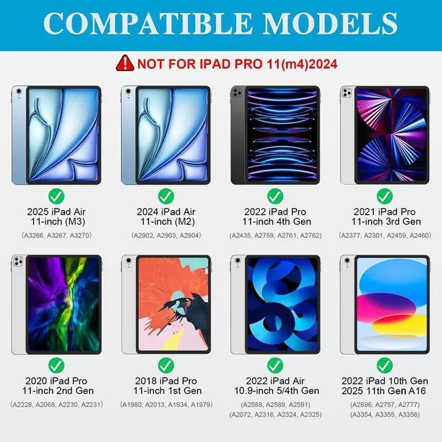 Alt view image 2 of 5 - Keyboard Case for iPad Air 11 inch M3 M2 (2025 2024)&Pro 11,Magnetic Detachable iPad A16 11th/10th Keyboard,Trackpad,Backlit,Quiet Typing,Full Protection for iPad Air 5th/4th Gen 10.9 inch (Black)