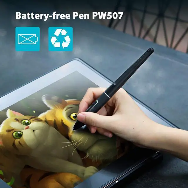 Alt view image 4 of 5 - HUION PW507 Battery-Free Stylus for Huion Kamvas PRO 12, Kamvas PRO 13,Kamvas Pro 16, Kamvas 16 and Kamvas 20 Graphics Drawing Monitor