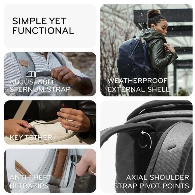 Alt view image 3 of 5 - Peak Design Everyday Backpack Zip 15L, Kelp, 270-Degree Zip, Dual Side Pockets, FlexFold Dividers, Fits 15" Laptop, For Camera Carry, Daily Commutes or Travel, Versatile Backpack for Men and Women