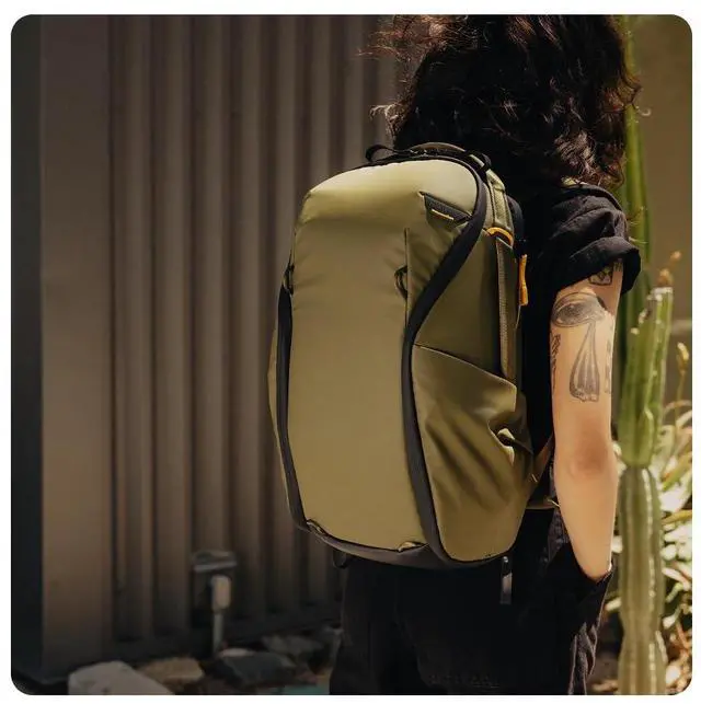 Alt view image 2 of 5 - Peak Design Everyday Backpack Zip 15L, Kelp, 270-Degree Zip, Dual Side Pockets, FlexFold Dividers, Fits 15" Laptop, For Camera Carry, Daily Commutes or Travel, Versatile Backpack for Men and Women