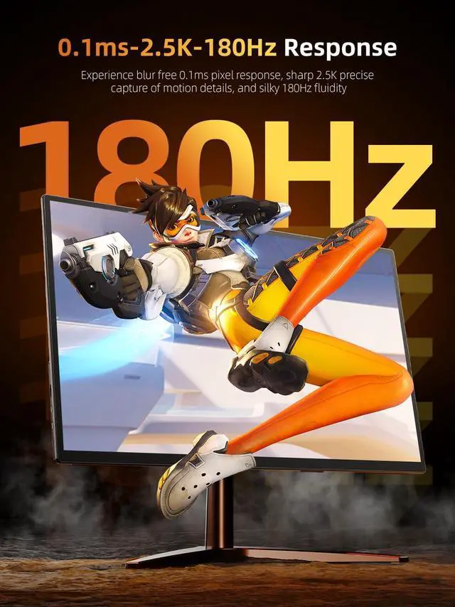 Alt view image 3 of 5 - UPERFECT Portable Monitor 23.8 180HZ, 2.5K Gaming Monitor, 500 Nits 24" Large Monitor with 0.1MS FreeSync, USB-C & HDMI, VESA & Kickstand, QHD IPS, Second Screen for Laptop, Computer, Game Consoles