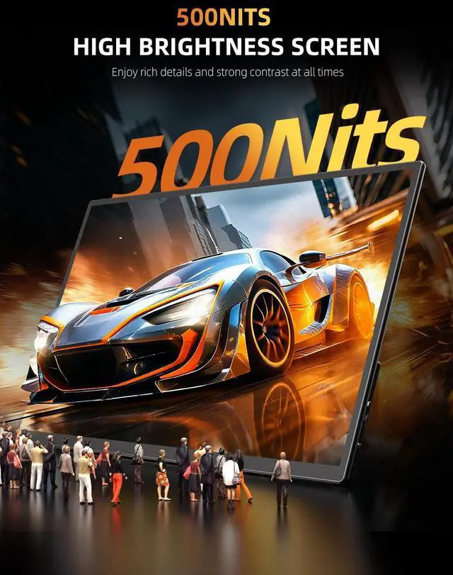 Alt view image 5 of 5 - UPERFECT Portable Monitor 23.8 180HZ, 2.5K Gaming Monitor, 500 Nits 24" Large Monitor with 0.1MS FreeSync, USB-C & HDMI, VESA & Kickstand, QHD IPS, Second Screen for Laptop, Computer, Game Consoles