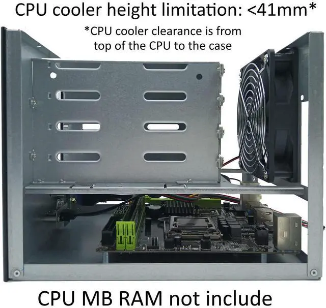 Alt view image 3 of 5 - KCMconmey 4 + 2 Bay DIY NAS Case, 4 x 2.5 / 3.5 Tray + 2 x 2.5 Internal Bay. MB ITX. PSU Flex. Front USB 3.0 12cm Chassis Fan Hot Swap Backplane. Network Attached Storage Private Cloud Enclosure.