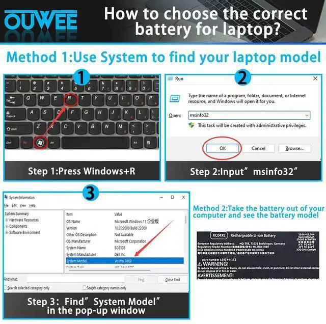 Alt view image 4 of 5 - OUWEE KC04XL Laptop Battery Compatible with HP Envy X360 13-AG 13-AR Envy 13-AH 13-AQ 13M-AQ Series KC04053XL L08544-2B1 TPN-W136 TPN-W133 L08544-1C1 53.2Wh 3454mAh 15.4V