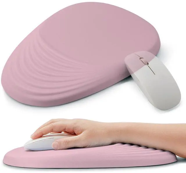 Main image of ORIENWEEDA Ergonomic Mouse Pad with Wrist Support, Comfortable Entire Memory Foam, Wrist Pain Relief and Anti-Slip PU Base, Mousepad for Various Computers, Laptop PC (12x8x1.2inch, Pink)