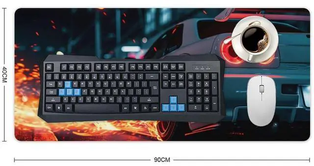 Alt view image 2 of 5 - FeoYoed JDM Car R34 Large Gaming Mouse Pad Non-Slip Rubber Base Desk Mat Computer Accessories for Office & Gaming Setups 40x90cm