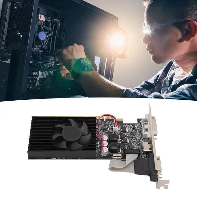 Alt view image 4 of 5 - GOWENIC for GT610 2GB DDR3 64BIT Graphics Card, PC Video Card, PCIE Graphics Card Desktop Computer Graphics Card with PCI Express 2.0 16X Slot, for 10 11 7 8