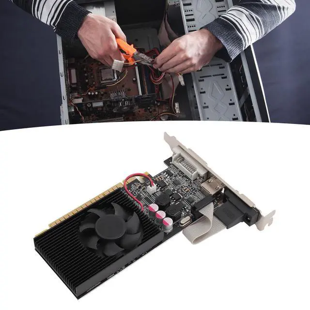 Alt view image 5 of 5 - GOWENIC for GT610 2GB DDR3 64BIT Graphics Card, PC Video Card, PCIE Graphics Card Desktop Computer Graphics Card with PCI Express 2.0 16X Slot, for 10 11 7 8