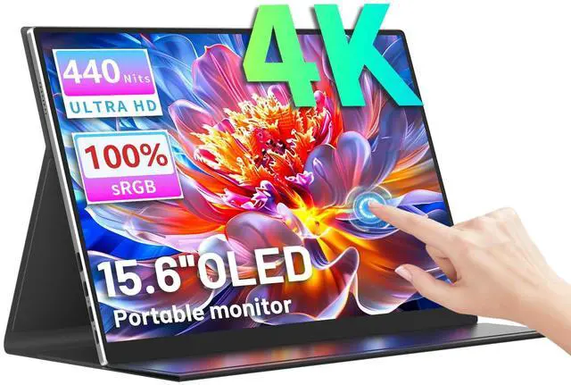 Main image of sibolan 15.6 inch Portable Monitor Touch Screen 4K OLED 3456X2160 100% sRGB 100000:1 Multi-Touch USB-C HDMI Travel Monitor for PC Phone PS4/5 Xbox Switch with Case