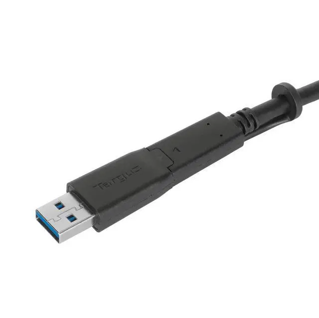 Alt view image 4 of 5 - Targus USB-C Male to USB-C Male Cable with Screw and USB-A Tether, 1M Length for Secure and Reliable Connectivity, Compact Design for Travel (ACC1133GLX)