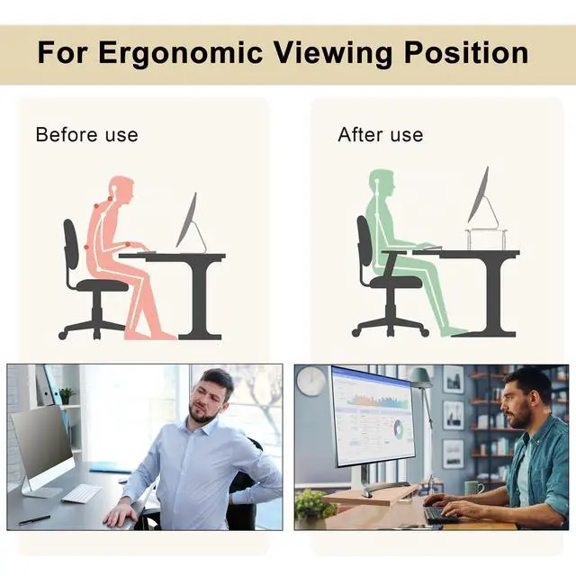 Alt view image 5 of 5 - LA QUEENIE Monitor Stand Riser,Wood & Acrylic Computer Monitor Stand with LED Light,Desk Accessories Desktop Organizer Stand for Computer,Laptop,Printer,PC & TV Screen Riser (All White)