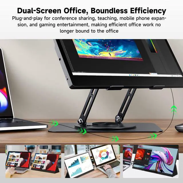 Alt view image 5 of 5 - TANXJIA Pro 15.6 4K OLED Portable Monitor Touchscreen with Exclusive Touch OSD Menu,10-bit 100% AdobeRGB,AES Stylus,Metal Rotating Stand & Smart Cover for Photography,Video Editing,Graphic Design