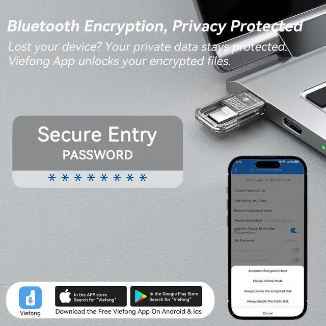 Alt view image 2 of 5 - Newmine 64GB USB-C Flashdrive, 2-in-1 High-Speed Thumb Drive, Portable USB Drive for Android, MacBook, Laptop, PC, Tablet  Durable Metal Shell, Compatible with USB-C & USB-A, Fast Data Transfer