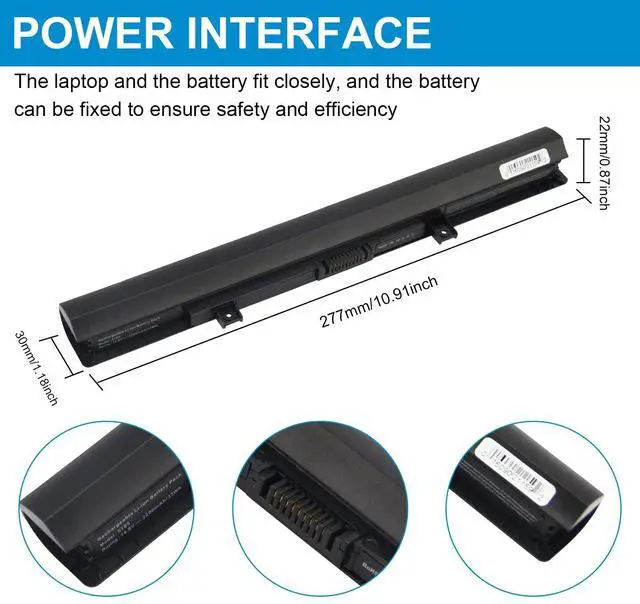 Alt view image 5 of 5 - PA5185U-1BRS PA5195U-1BRS Battery for Toshiba Satellite C50 C55 C55D C55T S55 S55T L55 L55D C50-B L55T L55D C55-B C55-B5200 C55-B5299 C55-B5300 E45-B4100 P/N: PA5184U-1BRS PA5195U-1BRS PA5186U-1BRS