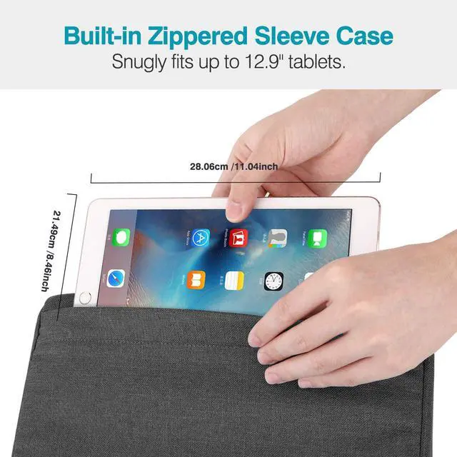 Alt view image 4 of 5 - MoKo Tablet Pillow Holder, Pillow for iPad Multi-Angle Soft Tablet Stand Up to 12.9" for Xmas Gift, eReader, Fit for iPad 9, iPad Mini 6, iPad Pro 11/12.9 4/5th Gen,Galaxy Tab S6/S7, Space Gray