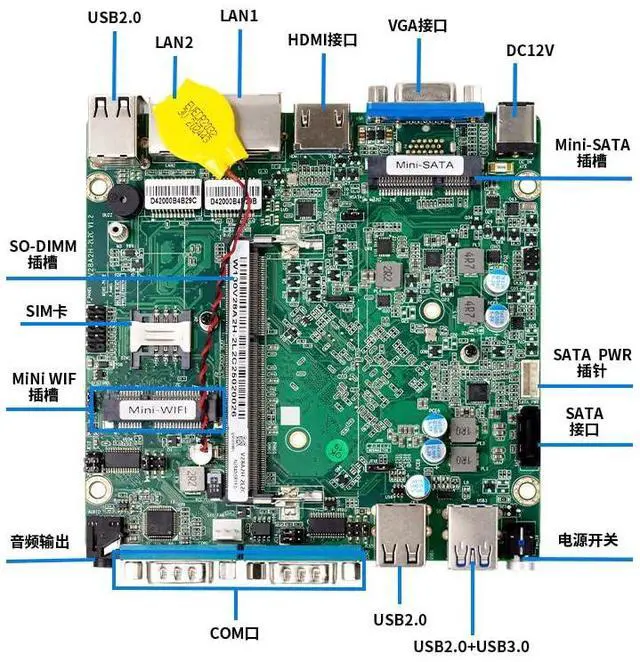 Alt view image 2 of 5 - UDPTCP Fanless Mini PC, Industrial PC, Mini Computer Dual Core N2840, 4K HD+VGA, 2Gigabit Ethernet, USB, Mini Desktop PC 2 RS232 COM, WiFi/Win10/Linux, NO RAM NO SSD (NO RAM NO SSD)