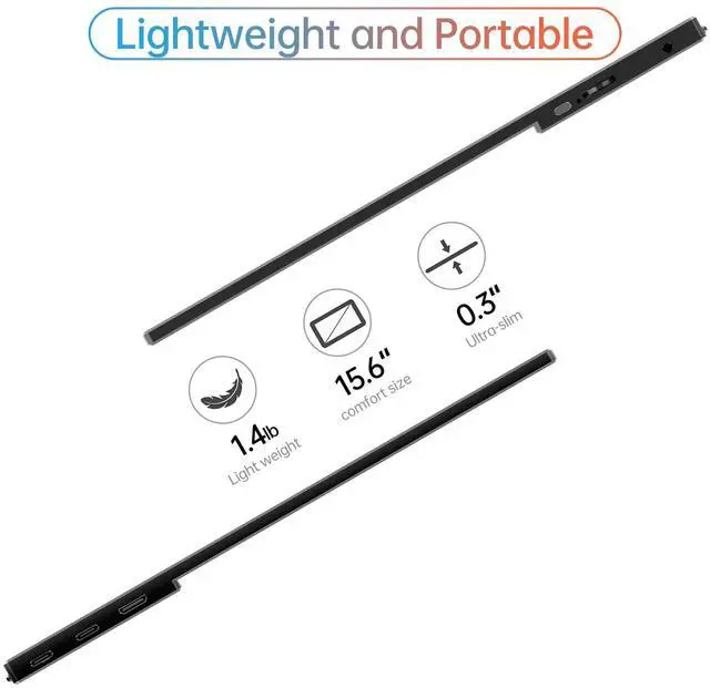 Alt view image 5 of 5 - MNN 4K Portable Monitor 15.6" 3840x2160 UHD USB-C HDMI Laptop Monitor, 100% Adobe RGB IPS Computer Gaming Display HDR Travel Monitor w/Speakers & Smart Cover for Laptop Xbox PS5 Switch PC Phone