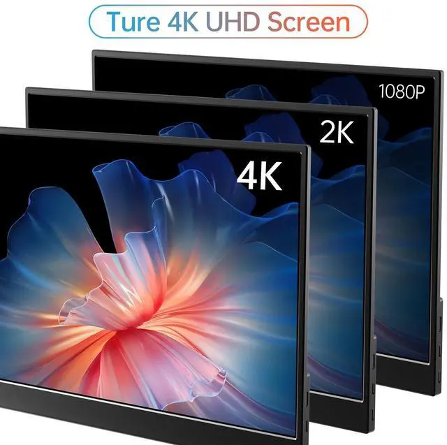 Alt view image 4 of 5 - MNN 4K Portable Monitor 15.6" 3840x2160 UHD USB-C HDMI Laptop Monitor, 100% Adobe RGB IPS Computer Gaming Display HDR Travel Monitor w/Speakers & Smart Cover for Laptop Xbox PS5 Switch PC Phone