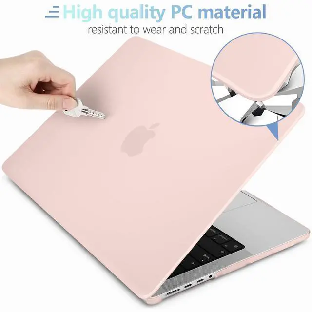 Alt view image 4 of 5 - MEEgoodo for M4 MacBook Pro 16 inch Case 2024 2023 2021 (Fit Model A3403/A3186/A2991/A2780/A2485) M3 M2 M1 Pro/Max with Touch ID, Laptop Hard Shell Case with Keyboard & Webcam Cover, Pink