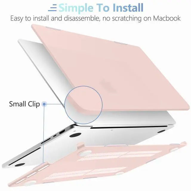 Alt view image 5 of 5 - MEEgoodo for M4 MacBook Pro 16 inch Case 2024 2023 2021 (Fit Model A3403/A3186/A2991/A2780/A2485) M3 M2 M1 Pro/Max with Touch ID, Laptop Hard Shell Case with Keyboard & Webcam Cover, Pink