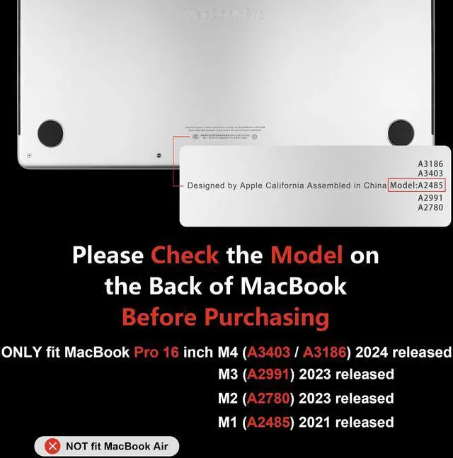 Alt view image 2 of 5 - MEEgoodo for M4 MacBook Pro 16 inch Case 2024 2023 2021 (Fit Model A3403/A3186/A2991/A2780/A2485) M3 M2 M1 Pro/Max with Touch ID, Laptop Hard Shell Case with Keyboard & Webcam Cover, Pink