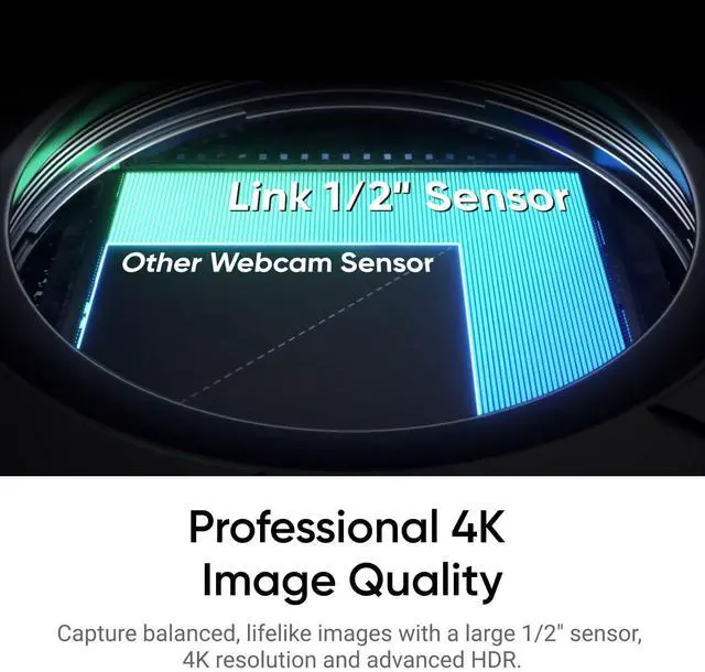 Alt view image 2 of 5 - Insta360 Link 2 - PTZ 4K Webcam for PC/Mac, 1/2" Sensor, AI Tracking, HDR, AI Noise-Canceling Mic, Gesture Control for Streaming, Video Calls, Gaming, Works with Zoom, Teams, Twitch