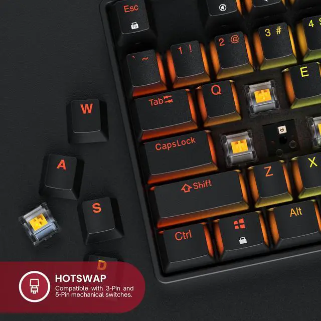 Alt view image 4 of 5 - HK GAMING GK80 TKL v3 | Hotswap Mechanical Gaming Keyboard | Tenkeyless 87 Keys Multi Color RGB LED Backlit for PC/Mac Gamer | US Layout (Black, Mechanical Brown)