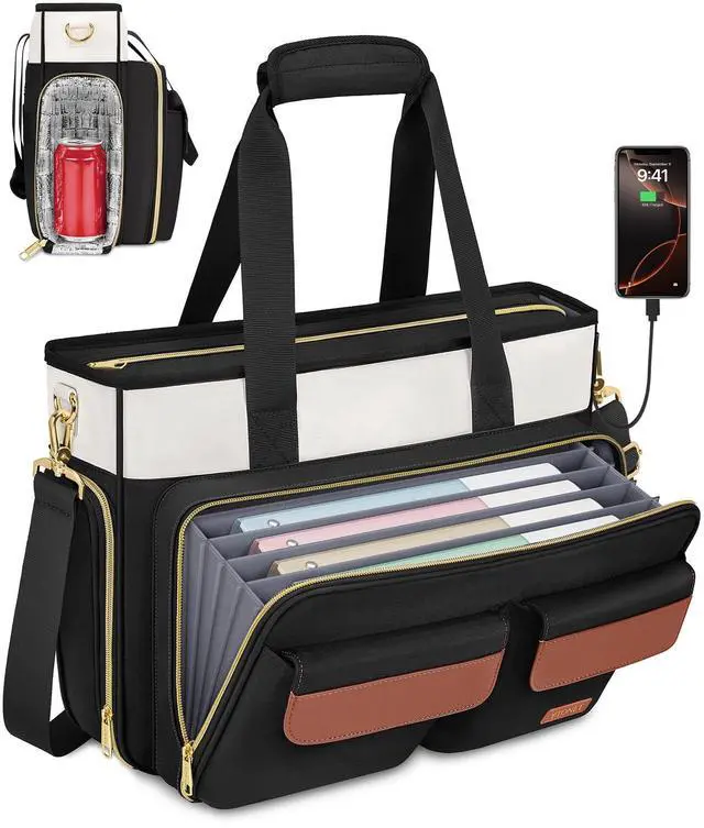 Main image of Ytonet Teacher Bag for Women, 15.6 Inch Laptop Tote Bag with Laptop Protective & Accordion File Pockets, Work Bags for Women Nurse Bags Professional Briefcase for Office, Business, College, Nursing