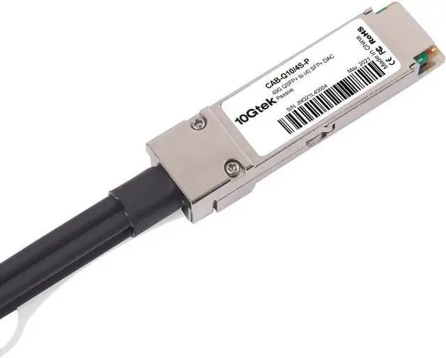 Alt view image 4 of 5 - 10Gtek 40G QSFP+ to 4xSFP+ Breakout DAC for Cisco QSFP-4SFP10G-CU1.5M - 40GBASE-CR4 Passive Direct Attach Copper Twinax QSFP to SFP Cable for Cisco Devices, 1.5-Meter