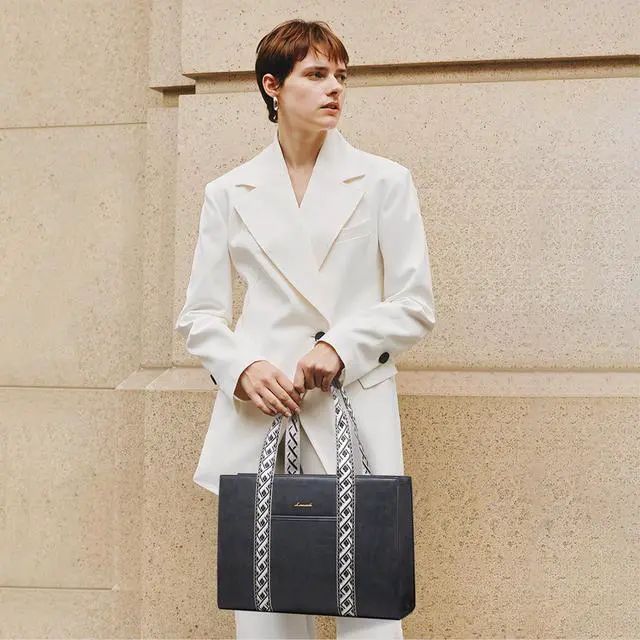 Alt view image 2 of 5 - LOVEVOOK Laptop Tote Bag for Women,15.6 Inch Vintage Work Bag,Waterproof Leather Computer Briefcase 2PCs,Office Gifts for Women Teacher