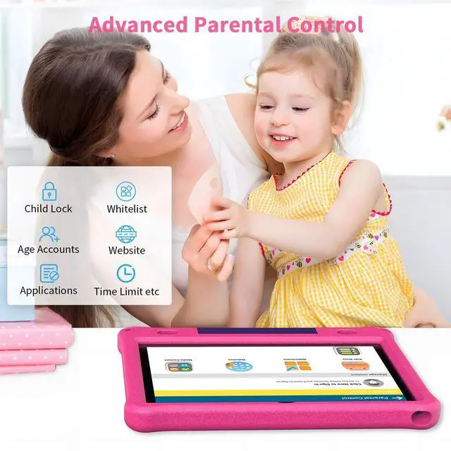 Alt view image 3 of 5 - PRITOM Tablet Android 15, All-New 10'' Tablet Kids, Parental Control, 64GB+1TB Expand Tablets for Kids, Child, WiFi6, Educational, Games, Kids Software Pre-Installed, with EVA Case (Pink)