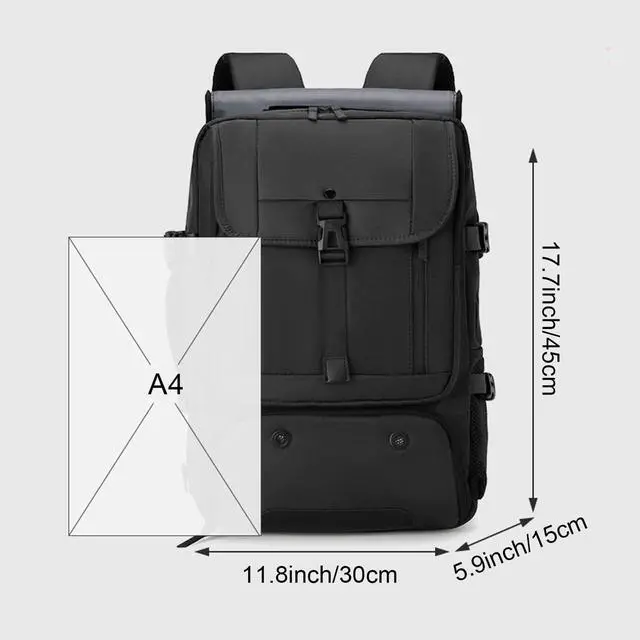 Alt view image 2 of 5 - Ogetok Travel Laptop Backpack Carry on Backpack, Large Luggage Bag Backpacks Suitcase for Men Women, Business Weekender Shoulder Bag Personal Item Travel Bag Casual Daypack Fit 15.6 inch Laptop, Black