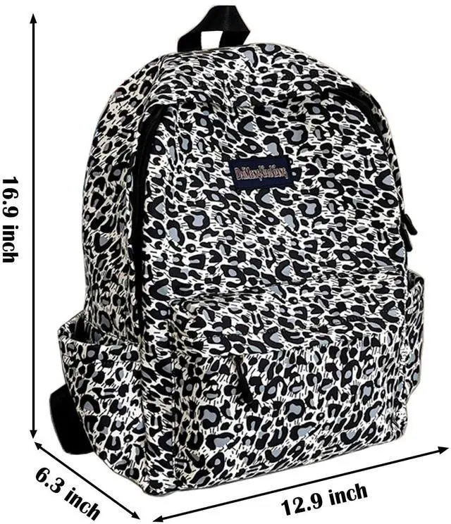 Alt view image 3 of 5 - ZJRUIWQ Women Black cheetah print backpack, College School Backpack BookbagWaterproof Sports Laptop Bag Compatible with 15-Inch Notebooks