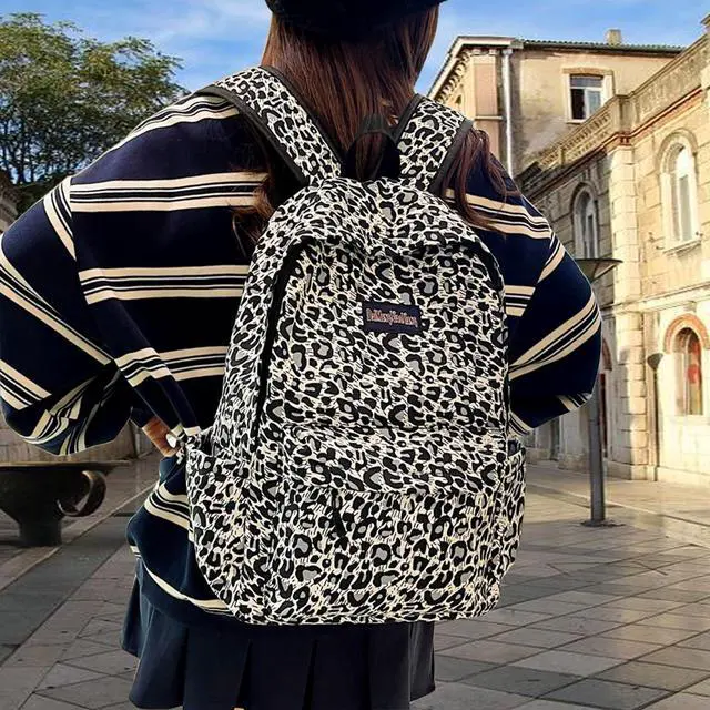 Alt view image 2 of 5 - ZJRUIWQ Women Black cheetah print backpack, College School Backpack BookbagWaterproof Sports Laptop Bag Compatible with 15-Inch Notebooks