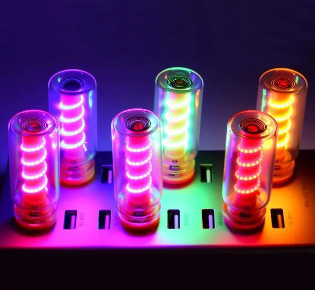 Main image of USB Lights for Car, 6 Pcs Retro Car Interior Lights Set with USB C Adapter - Vintage Touch-Dimmable LED Ambient Lighting - Mini Decorative Light for Auto & Home (Red+Blue+Yellow+Green+Pink+Purple)