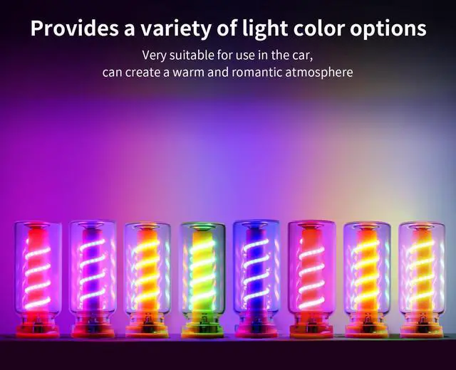 Alt view image 2 of 5 - USB Lights for Car, 6 Pcs Retro Car Interior Lights Set with USB C Adapter - Vintage Touch-Dimmable LED Ambient Lighting - Mini Decorative Light for Auto & Home (Red+Blue+Yellow+Green+Pink+Purple)