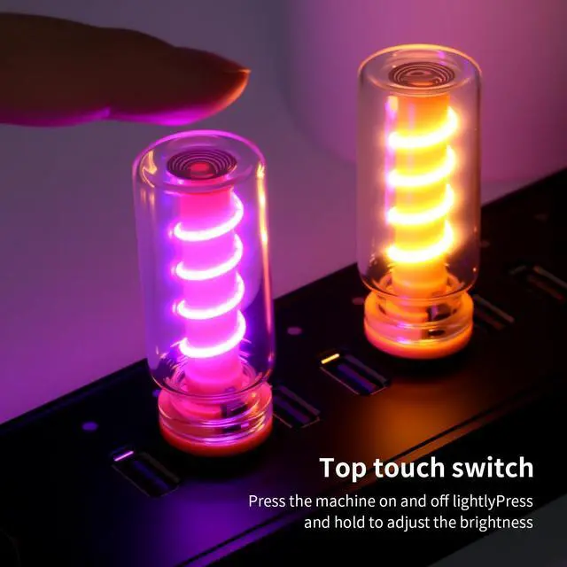 Alt view image 4 of 5 - USB Lights for Car, 6 Pcs Retro Car Interior Lights Set with USB C Adapter - Vintage Touch-Dimmable LED Ambient Lighting - Mini Decorative Light for Auto & Home (Red+Blue+Yellow+Green+Pink+Purple)