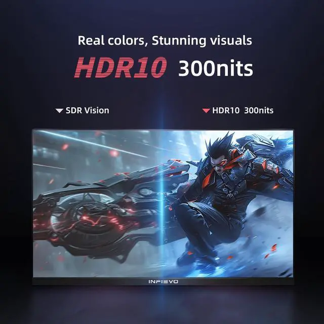 Alt view image 4 of 5 - INFIEVO 27 Inch Gaming Monitor QHD 2560 x 1440P 180Hz IPS 1m Computer Monitor, 95% DCI-P3,Height/Pivot/Swivel/Tilt Adjustable Vertical Monitor, FreeSync,HDR,Eye Care, HDMI/DPX2,VESA Compatible