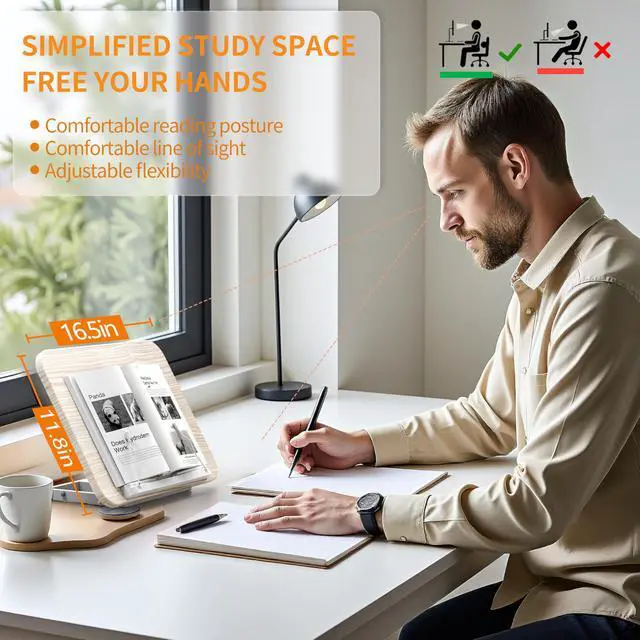 Alt view image 3 of 5 - Rolling Laptop Floor Stand, Dual-Purpose for Desk & Floor, Adjustable Height from 16.5" to 51", with 4 Lockable Casters & Book Page Clips, Laptop Stand Ideal for Projectors, Books, Ipads (White)