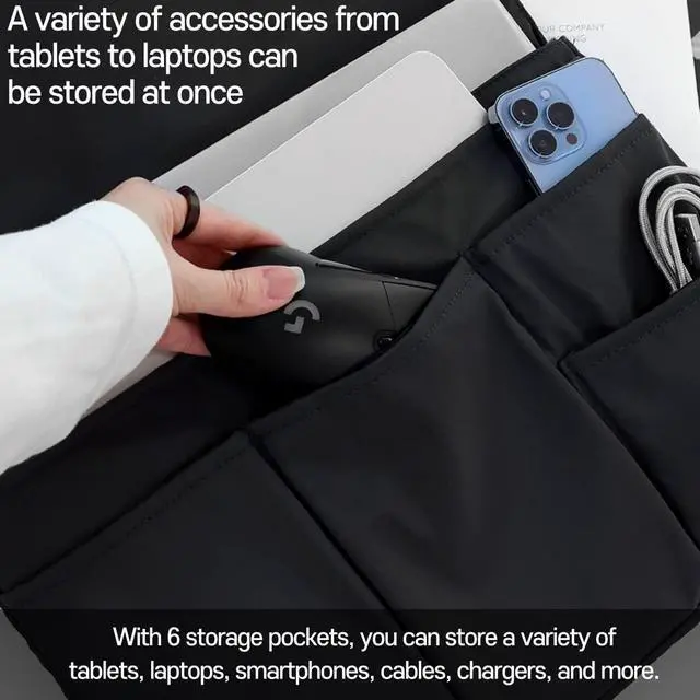 Alt view image 3 of 5 - DAHINRAUM Laptop Sleeve Bag Carrying Case Compatible with 13-13.3 Inch MacBook Pro & MacBook Air iPad Notebook Waterproof Shock Resistant Protective Bag Tablet Sleeve Laptop Pouch